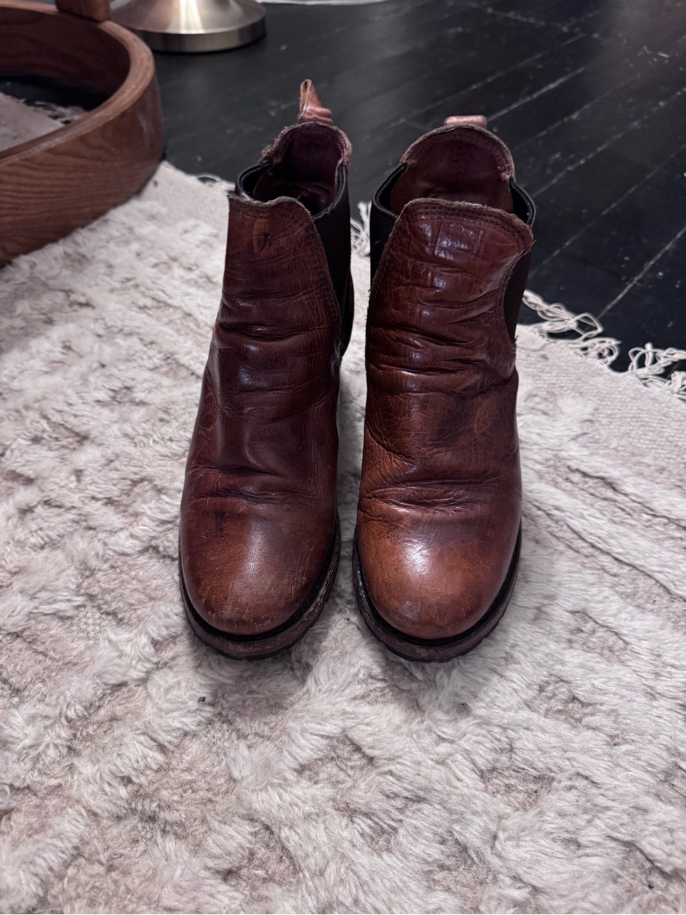 Frye Brown Leather Chelsea Bootie - Picture 2 of 7